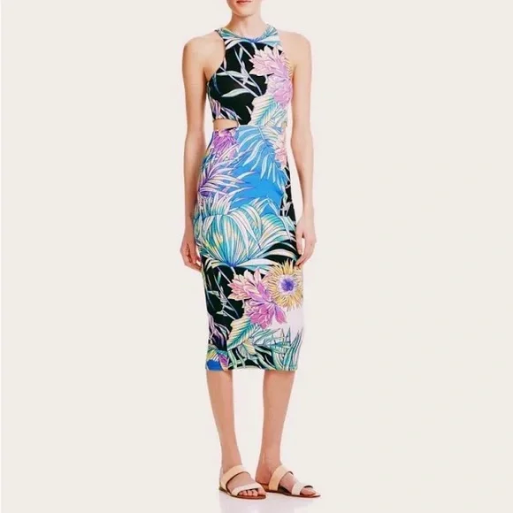 ml monique lhuillier velvet ruffle hem midi dress ml Monique Lhuillier Gown, Blue / 2